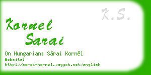 kornel sarai business card